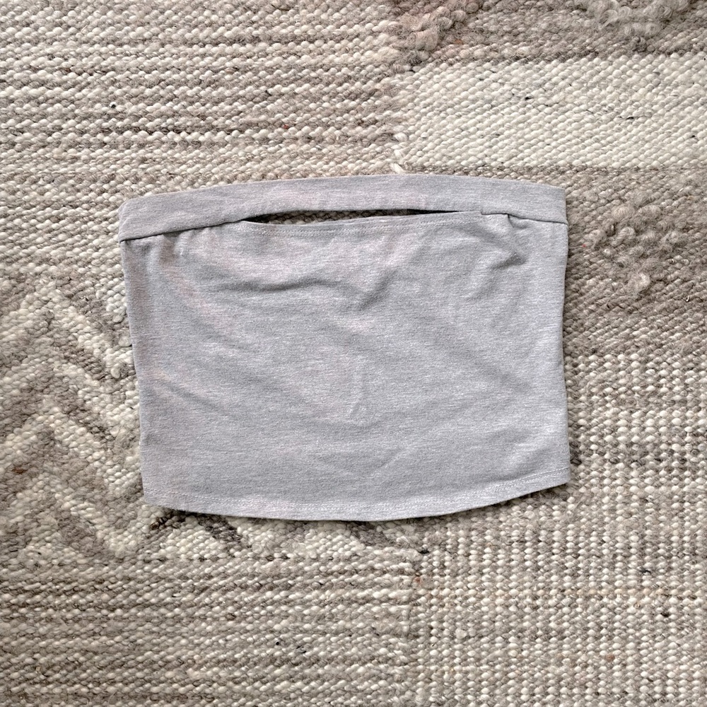 UO Gray Tube Top with Peekaboo Detail | Perfect Condition